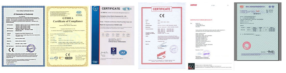 Máy xông hơi Harvia certifications
